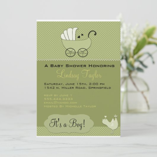 baby shower Uitnodiging (Staand voorkant)