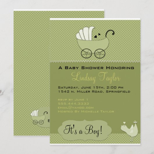 baby shower Uitnodiging (Voorkant / Achterkant)