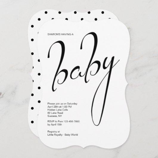 Baby shower Uitnodiging (Voorkant / Achterkant)