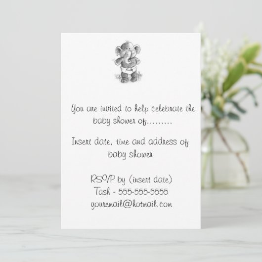 baby shower Uitnodiging (Staand voorkant)