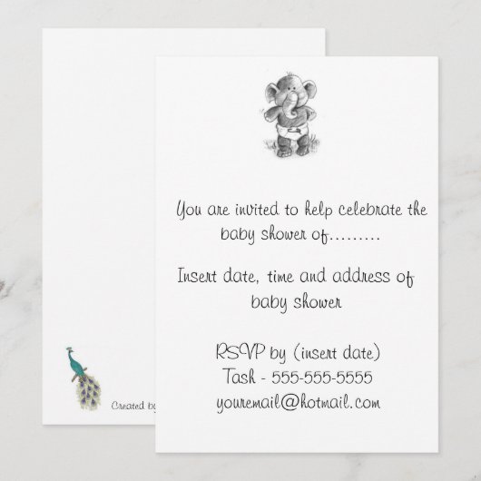 baby shower Uitnodiging (Voorkant / Achterkant)