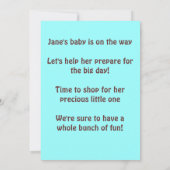 baby shower Uitnodiging (Achterkant)