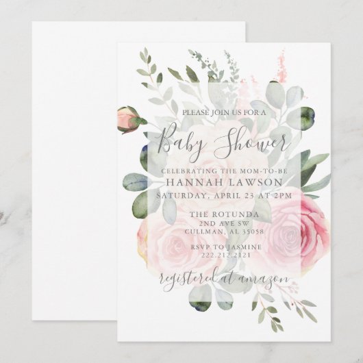 Baby shower Uitnodiging (Voorkant / Achterkant)