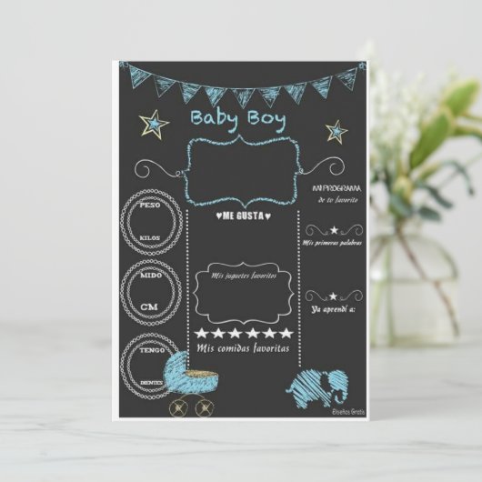 baby shower uitnodiging (Staand voorkant)