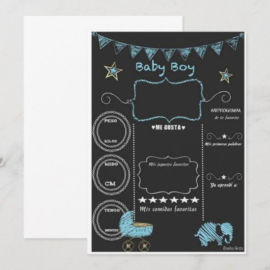 baby shower uitnodiging (Voorkant / Achterkant)