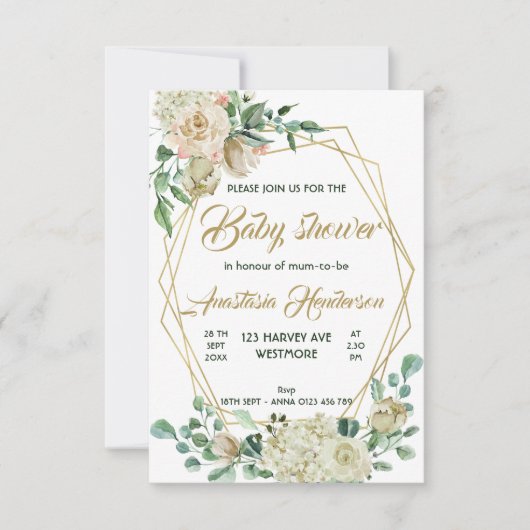 Baby shower Uitnodiging (Voorkant)