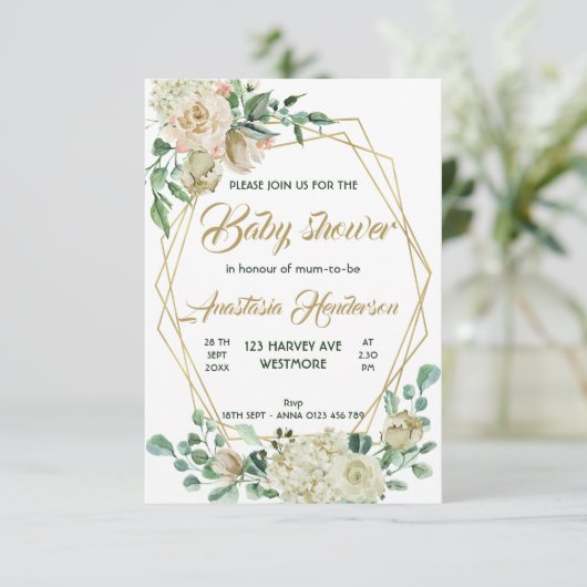 Baby shower Uitnodiging (Staand voorkant)