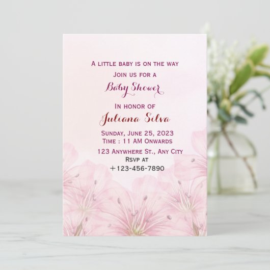 Baby shower Uitnodiging (Staand voorkant)