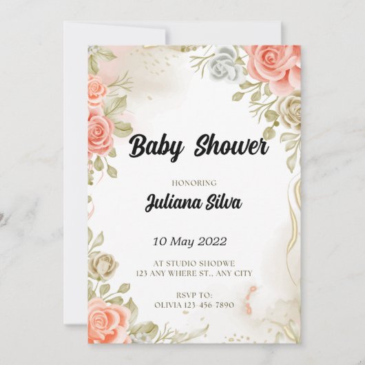 Baby shower Uitnodiging (Voorkant)