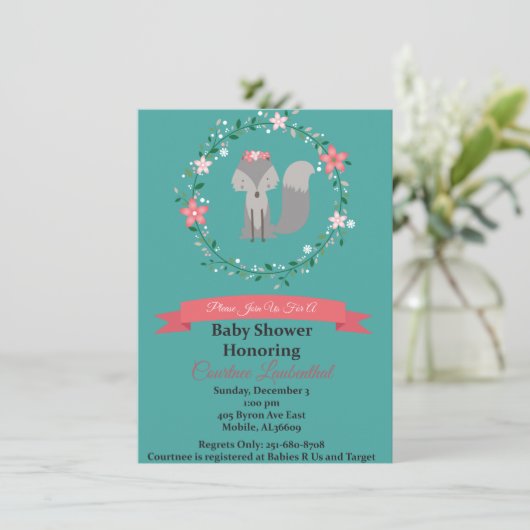 Baby shower Uitnodiging (Staand voorkant)