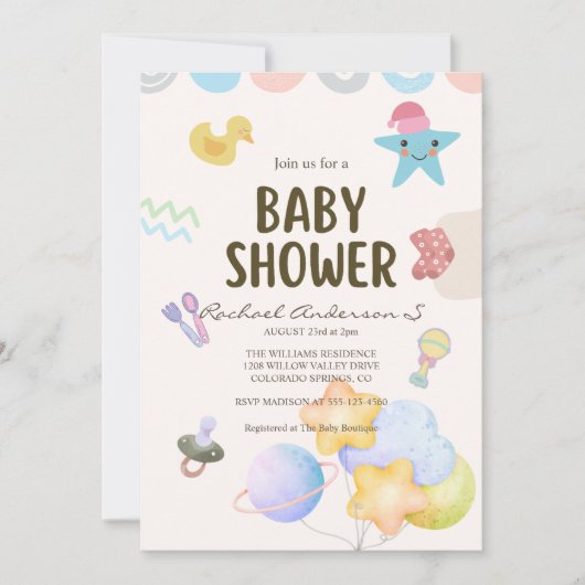 Baby shower Uitnodiging (Voorkant)