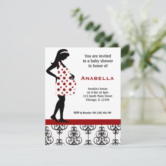 Baby shower Uitnodiging (Staand voorkant)