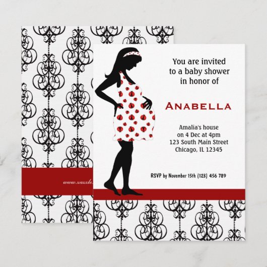 Baby shower Uitnodiging (Voorkant / Achterkant)