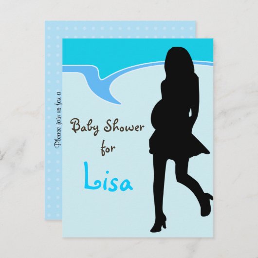 Baby shower Uitnodiging (Voorkant / Achterkant)