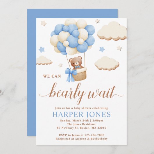 Baby shower uitnodiging 5x7" (Voorkant / Achterkant)