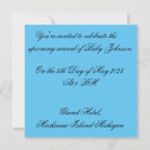 Baby shower Uitnodiging - Alfabet Blokken (Achterkant)