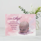 Baby shower Uitnodiging - Angel Baby (Staand voorkant)