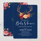 Baby shower-uitnodiging Antler Kaart (Voorkant / Achterkant)