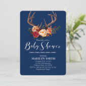 Baby shower-uitnodiging Antler Kaart (Staand voorkant)