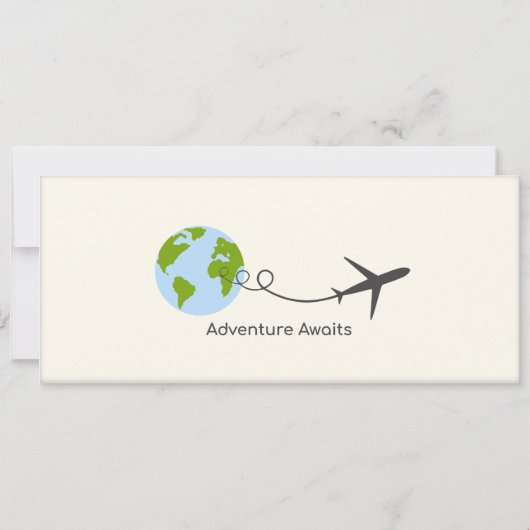 Baby shower Uitnodiging, avontuurtijd wachten, rei Kaart (Achterkant)