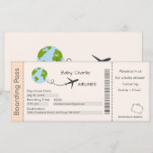 Baby shower Uitnodiging, avontuurtijd wachten, rei Kaart (Voorkant / Achterkant)