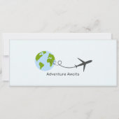 Baby shower Uitnodiging, avontuurtijd wachten, rei Kaart (Achterkant)