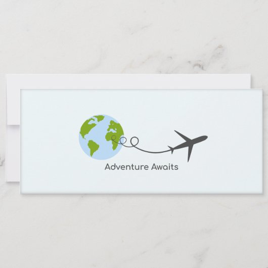 Baby shower Uitnodiging, avontuurtijd wachten, rei Kaart (Achterkant)