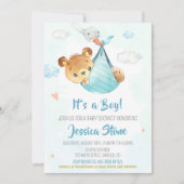 Baby shower-uitnodiging baby beer kaart (Voorkant)