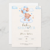 Baby shower Uitnodiging, Baby Boy beer Uitnodiging (Voorkant / Achterkant)