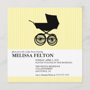baby shower Uitnodiging Baby Buggy