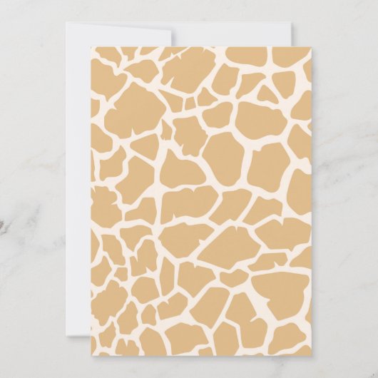 Baby shower Uitnodiging | Baby Giraffe Tan (Achterkant)