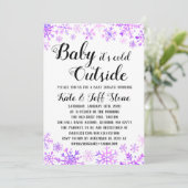 Baby shower Uitnodiging - Baby Het is koud buiten (Staand voorkant)