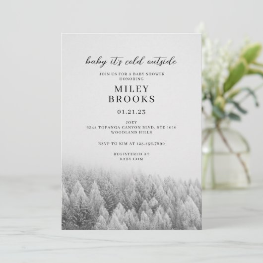 Baby shower uitnodiging, Baby het is koud buiten, Kaart (Staand voorkant)
