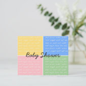 Baby shower Uitnodiging - baby kleurenblok (Staand voorkant)