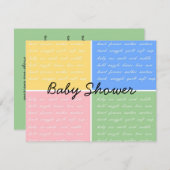 Baby shower Uitnodiging - baby kleurenblok (Voorkant / Achterkant)