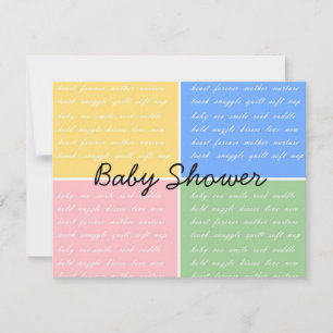 Baby shower Uitnodiging - baby kleurenblok