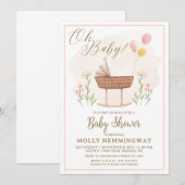 Baby shower uitnodiging baby meisje (Voorkant / Achterkant)