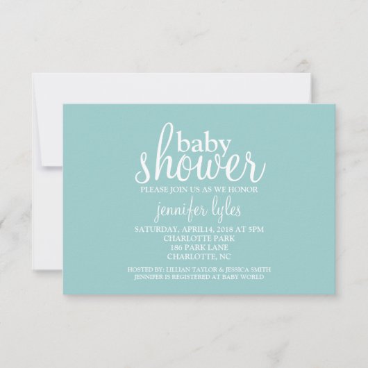 baby shower Uitnodiging - Baby shower - blauw (Voorkant)