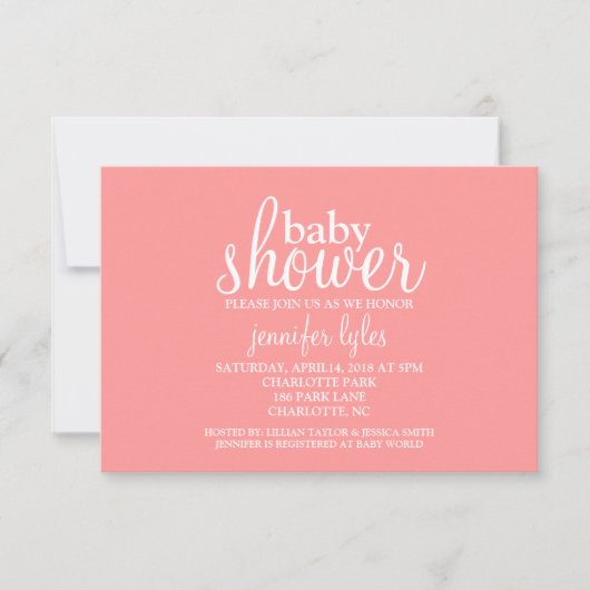 baby shower Uitnodiging - Baby shower - roze (Voorkant)