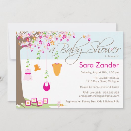 baby shower Uitnodiging - Babykleding (Voorkant)