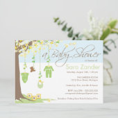 baby shower Uitnodiging - Babykleding (Staand voorkant)
