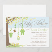 baby shower Uitnodiging - Babykleding (Voorkant / Achterkant)