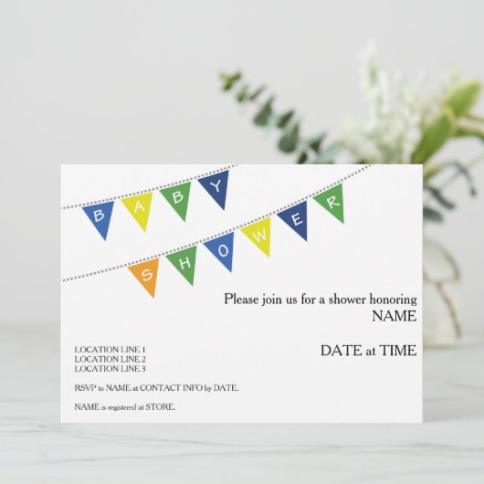 Baby shower Uitnodiging - Banner (Staand voorkant)