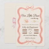 Baby Shower Uitnodiging - Beer (Voorkant / Achterkant)