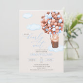 Baby shower Uitnodiging Beer blauw Wacht! (Staand voorkant)