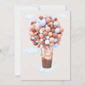 Baby shower Uitnodiging Beer blauw Wacht! (Achterkant)