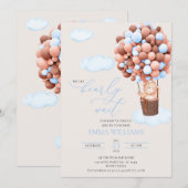 Baby Shower Uitnodiging Beer blauwe Beer kan bijna (Voorkant / Achterkant)