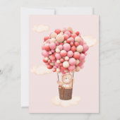 Baby shower Uitnodiging Beer Roze Barly Wacht! (Achterkant)