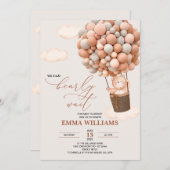 Baby Shower Uitnodiging Beer We Kunnen Haast Niet  (Voorkant / Achterkant)