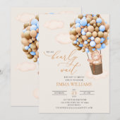 Baby shower Uitnodiging Beer, we kunnen wachten. (Voorkant / Achterkant)